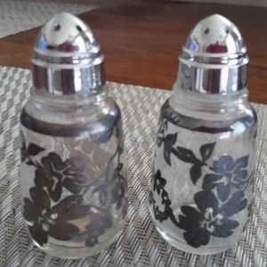 Antique Spencer House Sterling Silver Deposit Glass Salt &